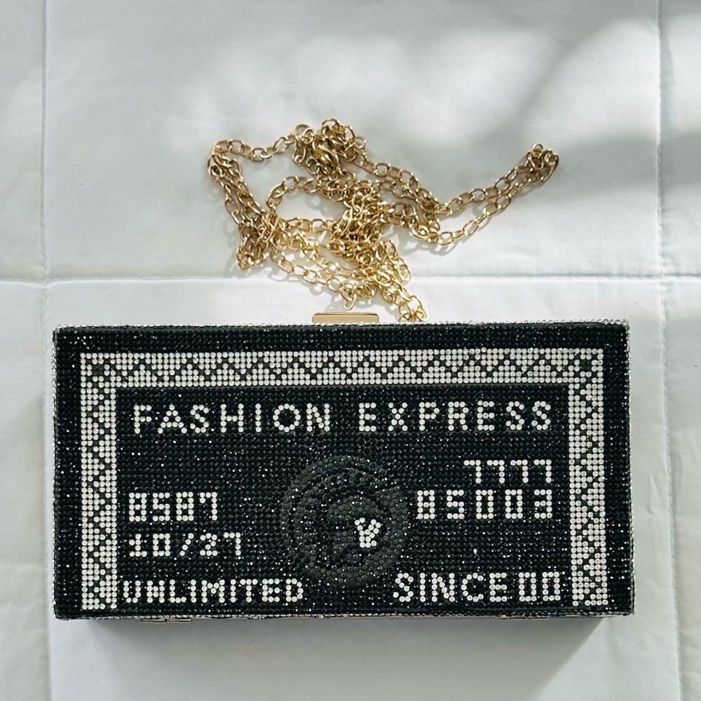 Black and Gold Chain Clutch
